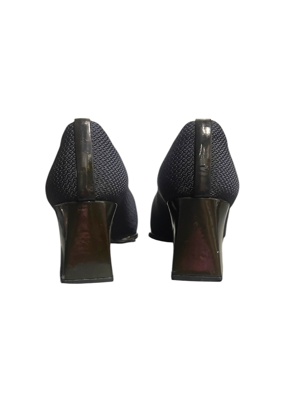 Stuart Weitzman Black Textured Block Heel Pumps - Picture 4 of 9